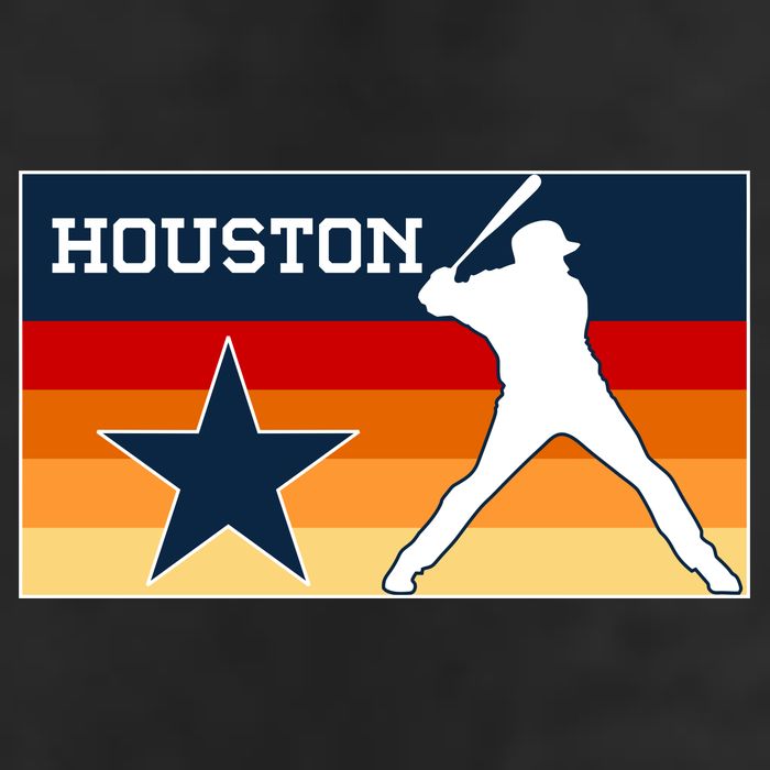 Baseball Player Silhouette Houston Flag Cool Comfort Performance Bucket Hat