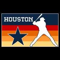 Baseball Player Silhouette Houston Flag Cooling Performance Crew T-Shirt