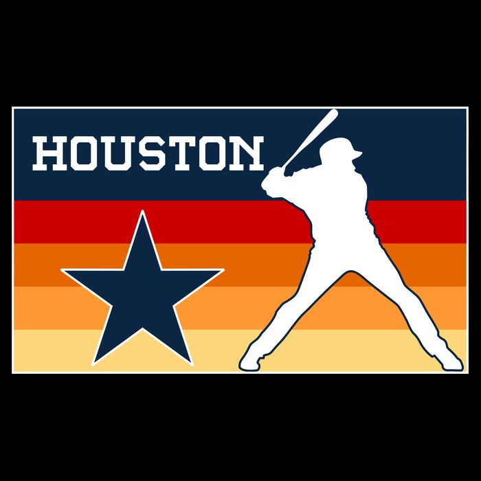 Baseball Player Silhouette Houston Flag Cooling Performance Crew T-Shirt