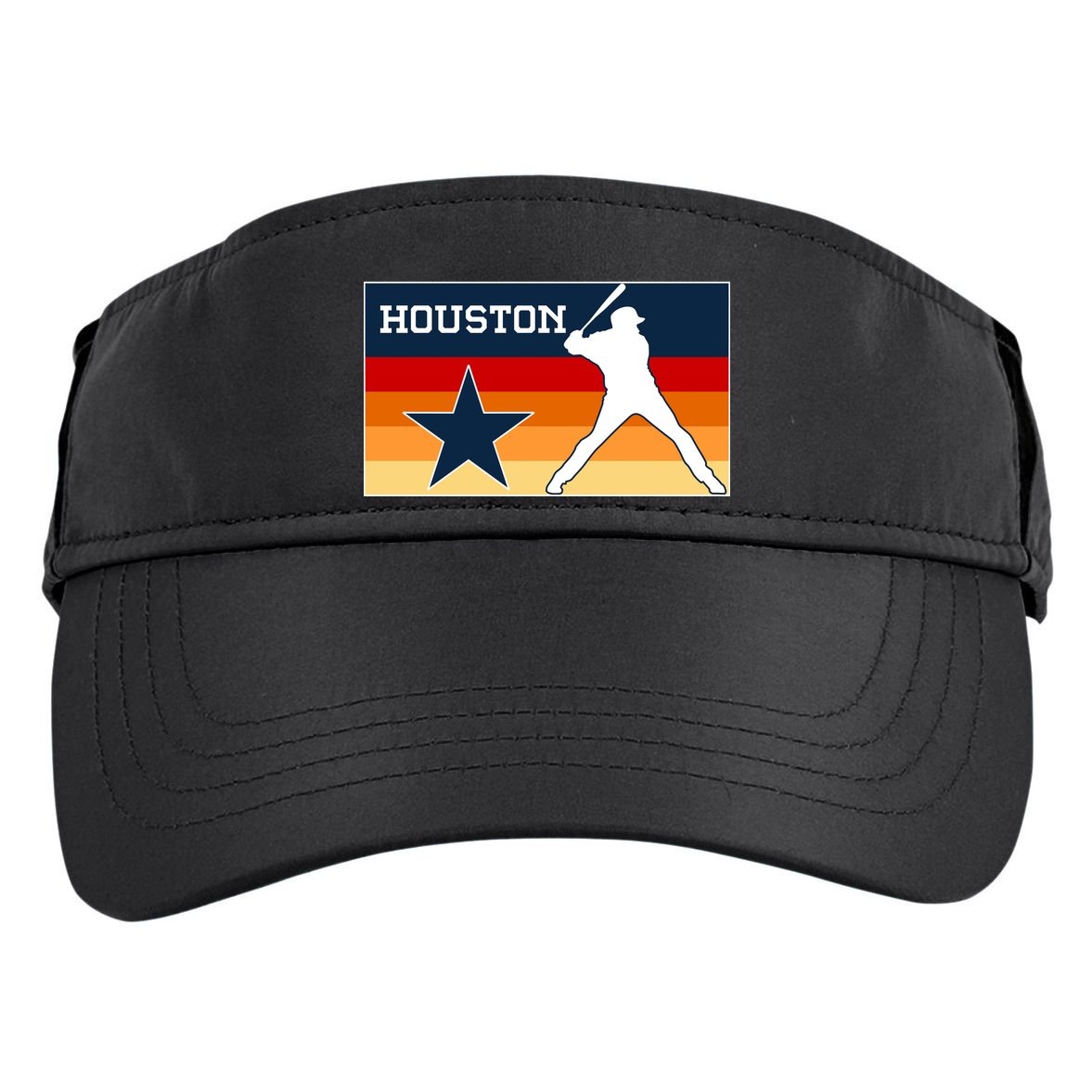 Baseball Player Silhouette Houston Flag Adult Drive Performance Visor