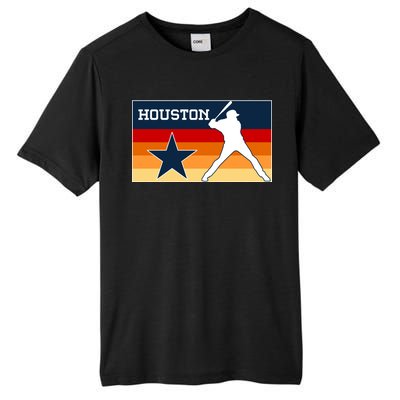 Baseball Player Silhouette Houston Flag Tall Fusion ChromaSoft Performance T-Shirt