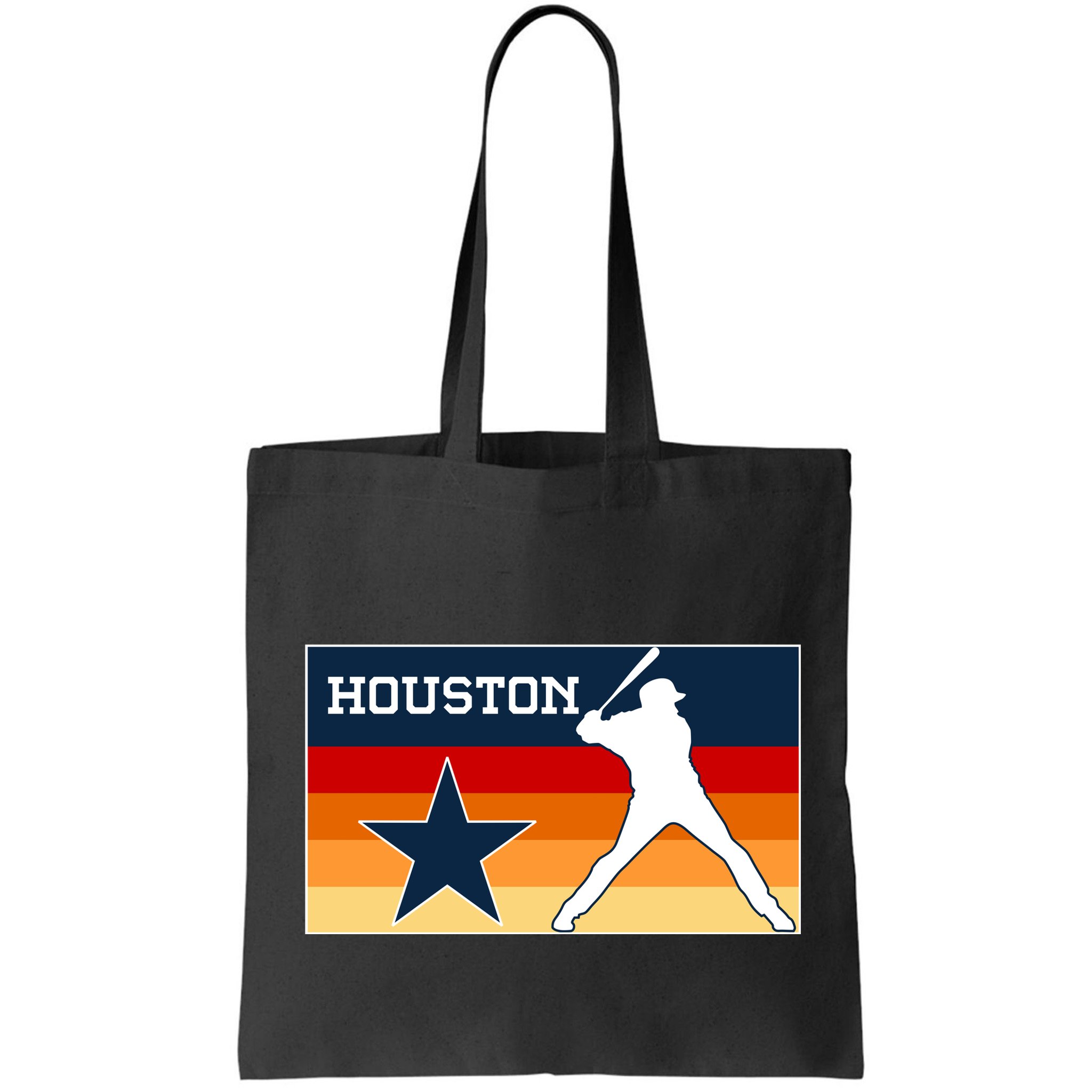 Baseball Player Silhouette Houston Flag Bag