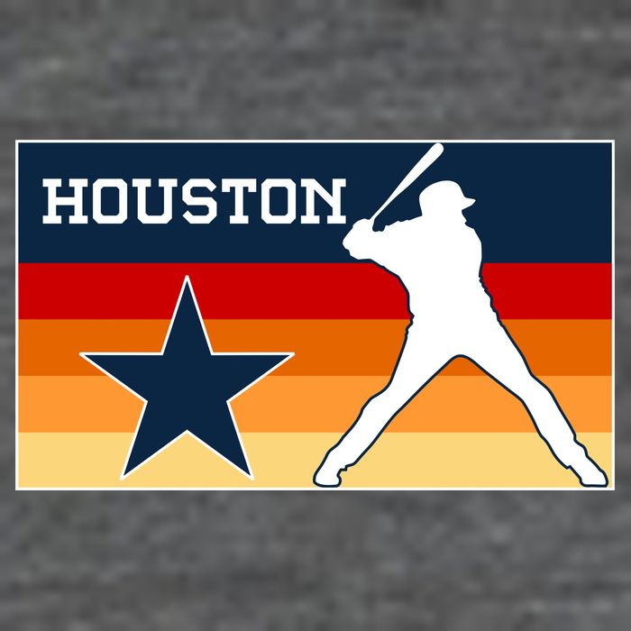 Baseball Player Silhouette Houston Flag 7 Panel Mesh Trucker Snapback Hat