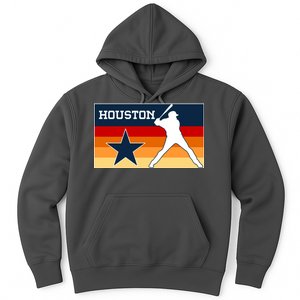 Baseball Player Silhouette Houston Flag Hoodie