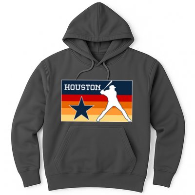 Baseball Player Silhouette Houston Flag Hoodie