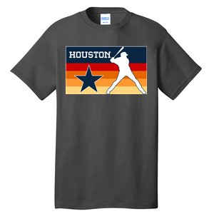 Baseball Player Silhouette Houston Flag Tall T-Shirt