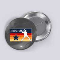 Baseball Player Silhouette Houston Flag Button