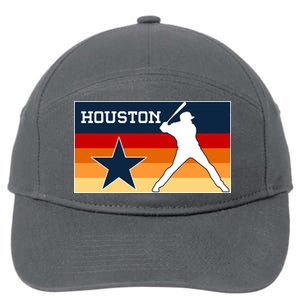 Baseball Player Silhouette Houston Flag 7-Panel Snapback Hat