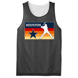 Baseball Player Silhouette Houston Flag Mesh Reversible Basketball Jersey Tank