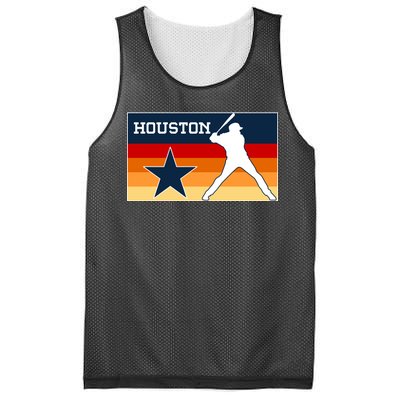 Baseball Player Silhouette Houston Flag Mesh Reversible Basketball Jersey Tank