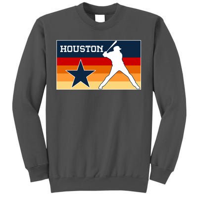 Baseball Player Silhouette Houston Flag Tall Sweatshirt