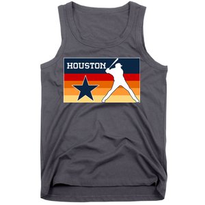 Baseball Player Silhouette Houston Flag Tank Top