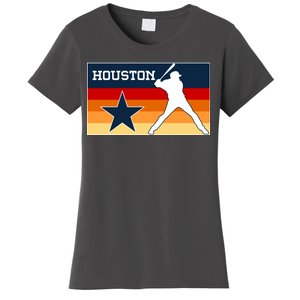 Baseball Player Silhouette Houston Flag Women's T-Shirt