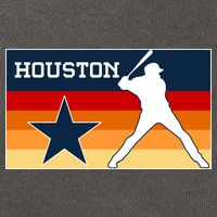 Baseball Player Silhouette Houston Flag Cotton Canvas Backpack