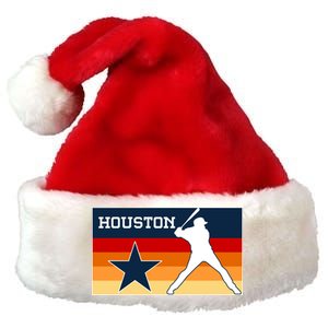 Baseball Player Silhouette Houston Flag Premium Christmas Santa Hat