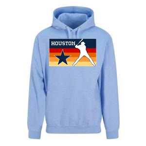 Baseball Player Silhouette Houston Flag Unisex Surf Hoodie