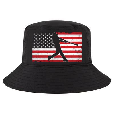 Baseball Player USA American Flag Cool Comfort Performance Bucket Hat