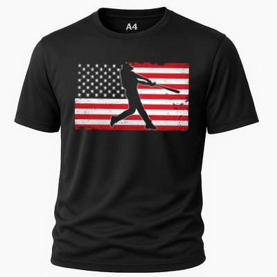 Baseball Player USA American Flag Performance Shirt