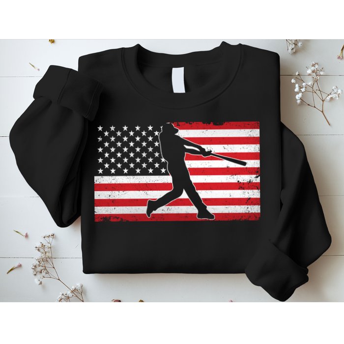 Baseball Player USA American Flag Sweatshirt