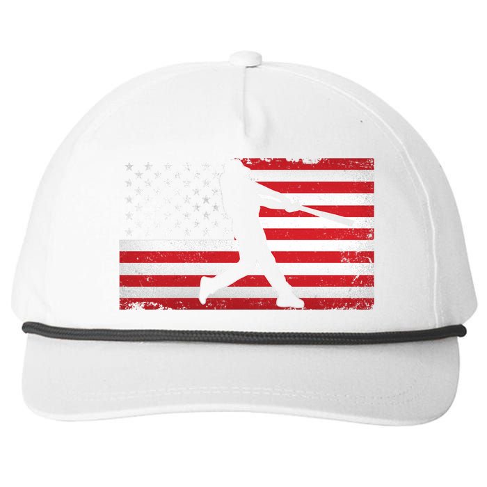 Baseball Player USA American Flag Snapback Five-Panel Rope Hat