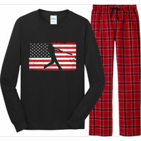 Baseball Player USA American Flag Long Sleeve Pajama Set