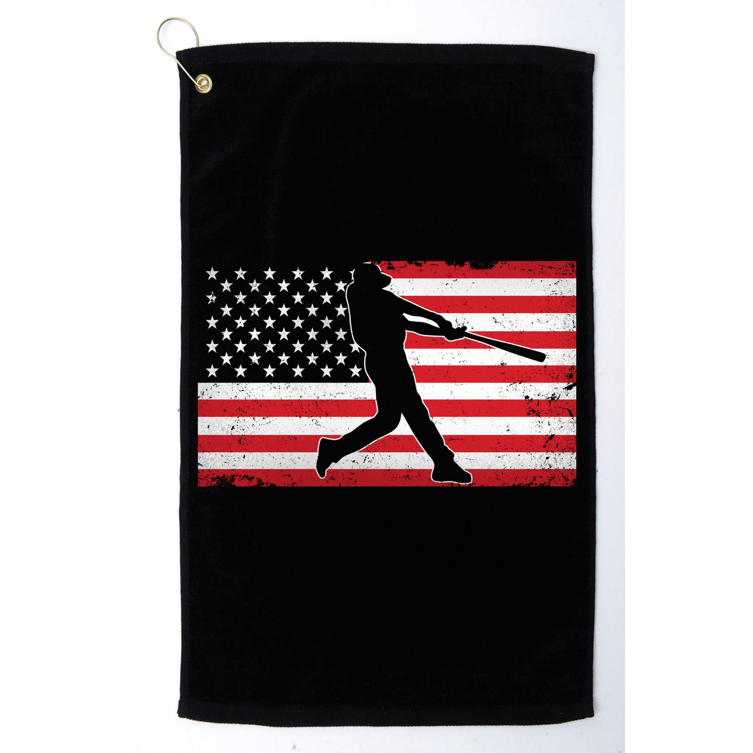 Baseball Player USA American Flag Golf Towel