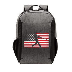 Baseball Player USA American Flag Vector Backpack