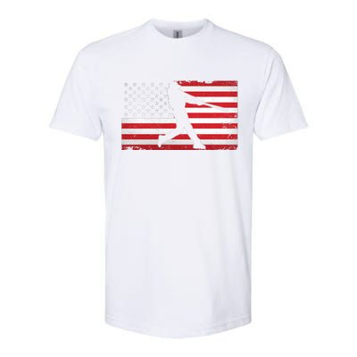 Baseball Player USA American Flag Softstyle® CVC T-Shirt