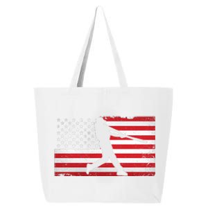 Baseball Player USA American Flag 25L Jumbo Tote