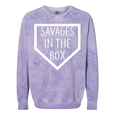 Baseball Savages In The Box Home Plate Colorblast Crewneck Sweatshirt