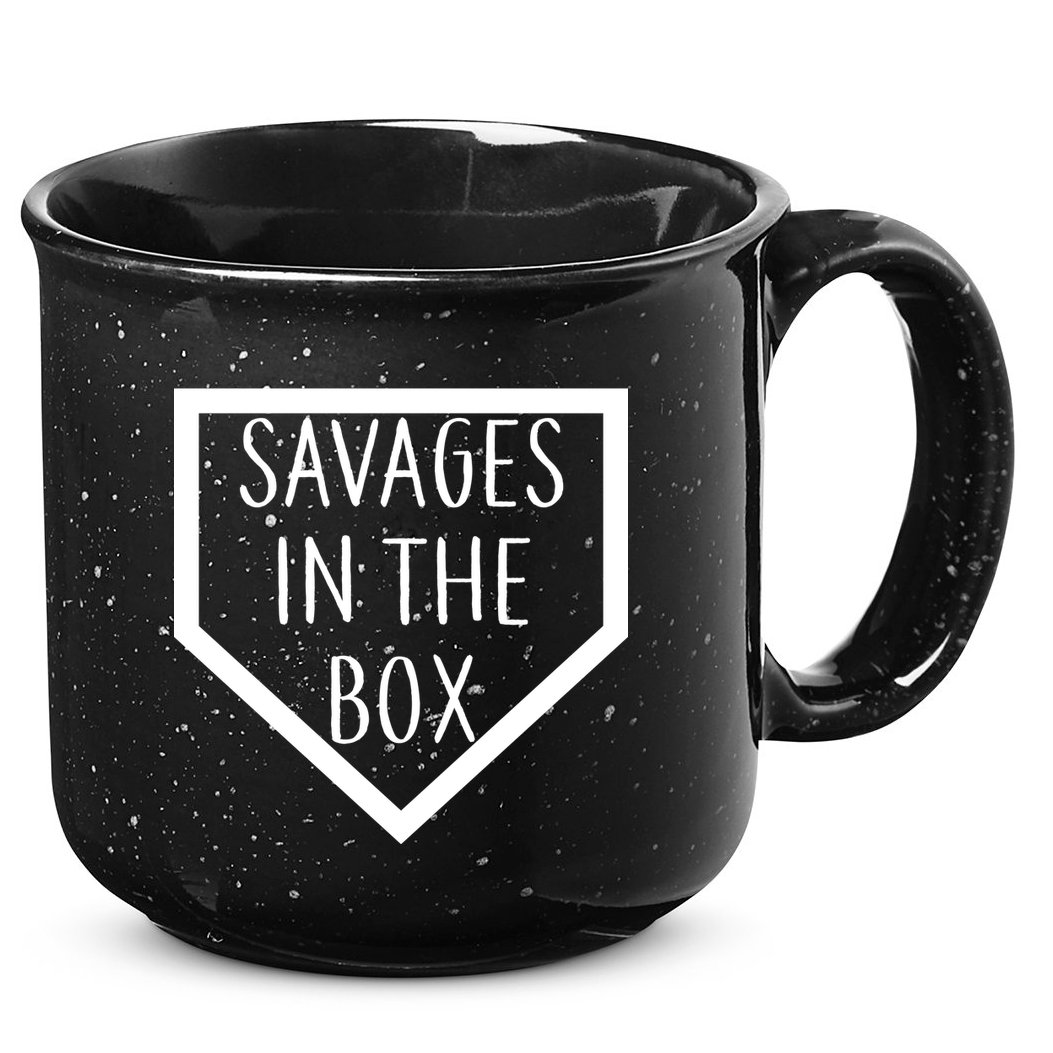 Baseball Savages In The Box Home Plate 15oz Campfire Ceramic Mug