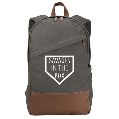 Baseball Savages In The Box Home Plate Cotton Canvas Backpack