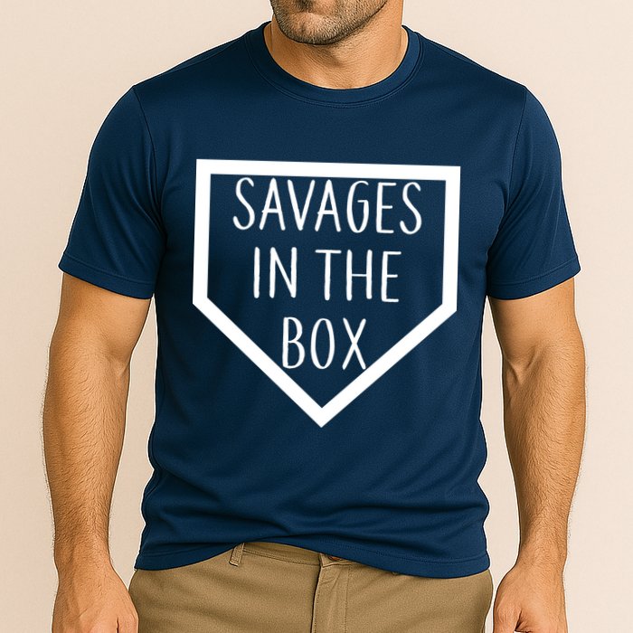 Baseball Savages In The Box Home Plate Cooling Performance Crew T-Shirt
