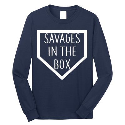 Baseball Savages In The Box Home Plate Long Sleeve Shirt