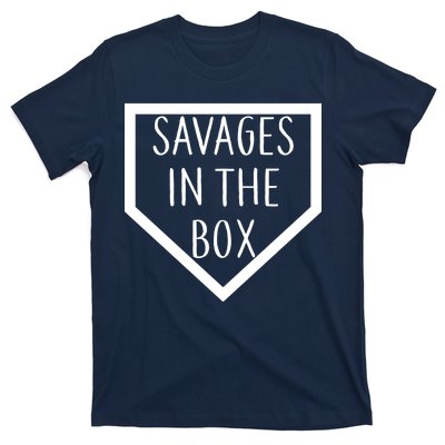 Baseball Savages In The Box Home Plate T-Shirt