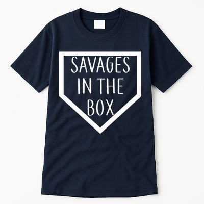 Baseball Savages In The Box Home Plate Tall T-Shirt