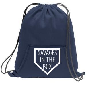 Baseball Savages In The Box Home Plate Sweatshirt Cinch Pack Bag