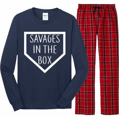 Baseball Savages In The Box Home Plate Long Sleeve Pajama Set