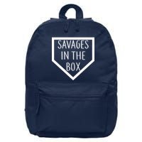 Baseball Savages In The Box Home Plate 16 in Basic Backpack