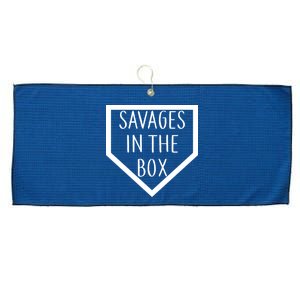 Baseball Savages In The Box Home Plate Large Microfiber Waffle Golf Towel