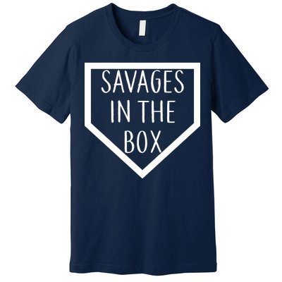 Baseball Savages In The Box Home Plate Premium T-Shirt