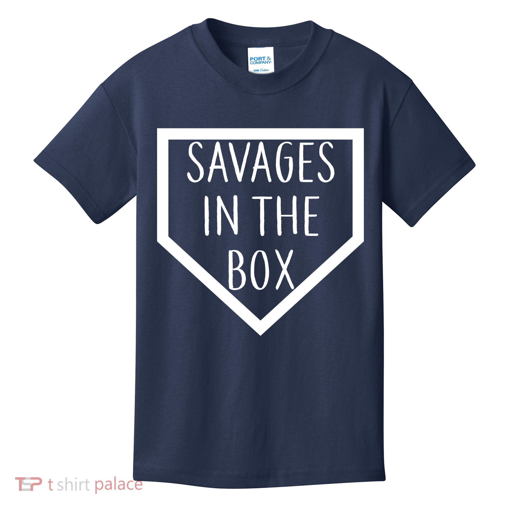 Baseball Savages In The Box Home Plate Kids T-Shirt
