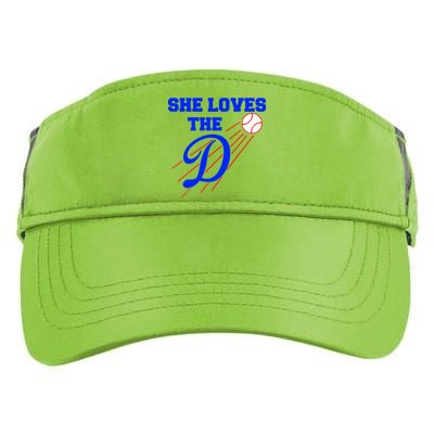 Baseball She Loves The D Los Angeles Adult Drive Performance Visor