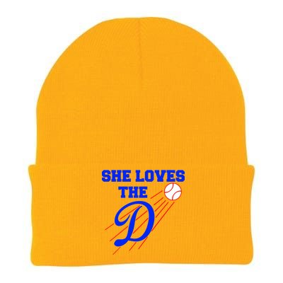 Baseball She Loves The D Los Angeles Knit Cap Winter Beanie