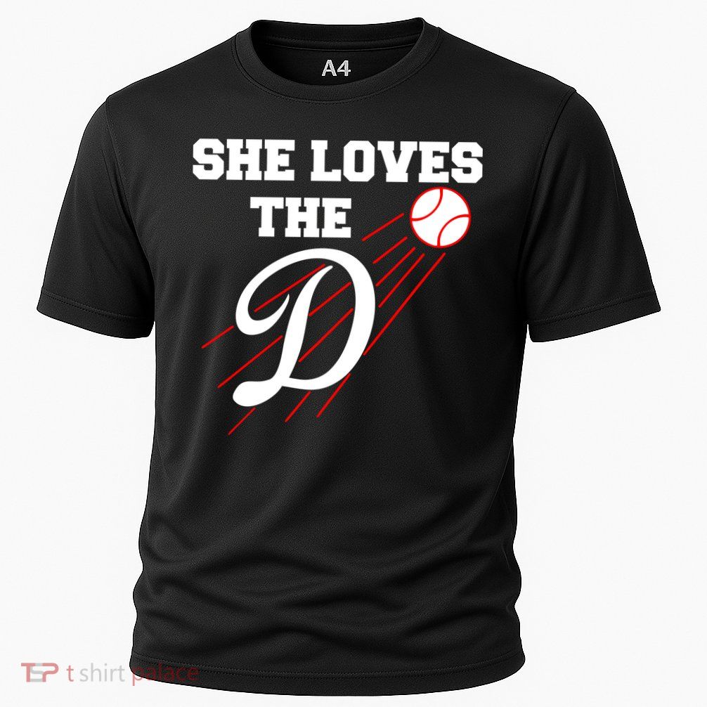 Baseball She Loves The D Los Angeles Cooling Performance Crew T-Shirt