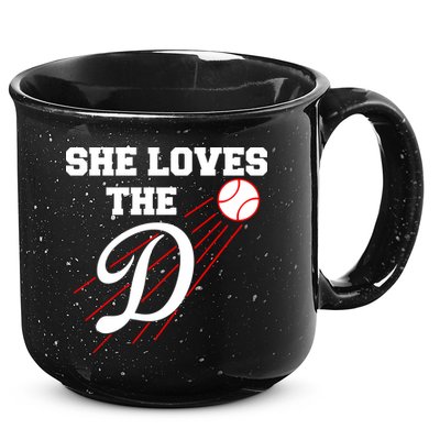 Baseball She Loves The D Los Angeles 15oz Campfire Ceramic Mug