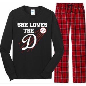 Baseball She Loves The D Los Angeles Long Sleeve Pajama Set