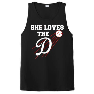 Baseball She Loves The D Los Angeles PosiCharge Competitor Tank