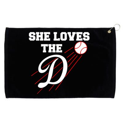 Baseball She Loves The D Los Angeles Grommeted Golf Towel