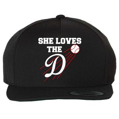 Baseball She Loves The D Los Angeles Wool Snapback Cap